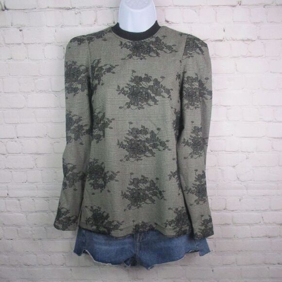 Bershka Size Small Lace Pattern Long Sleeve Top - Picture 1 of 5